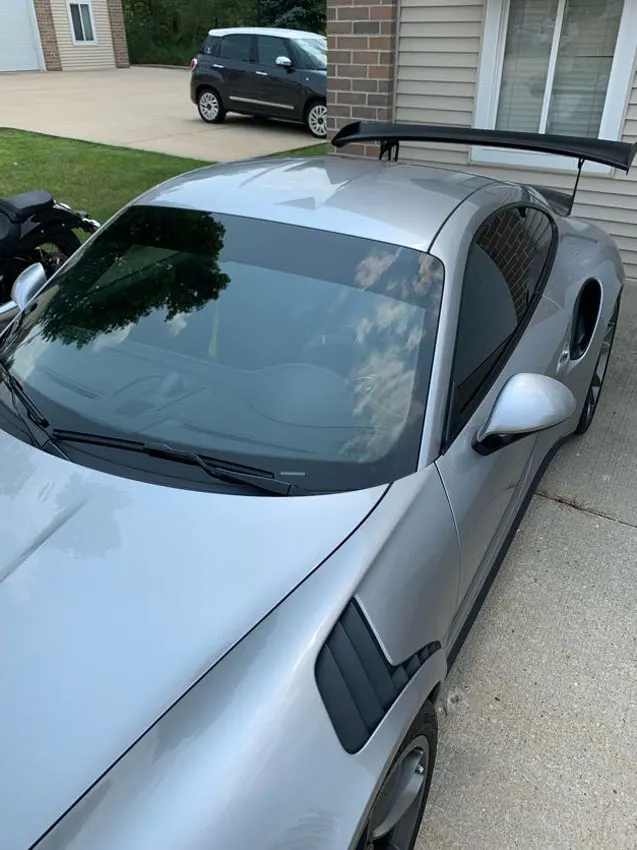 Silver Porsche 911 GT3 after window film